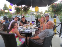 symposium cafe georgetown ontario family eating on patio