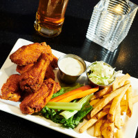 whitby restaurant dinner of chicken wings fries at symposium cafe