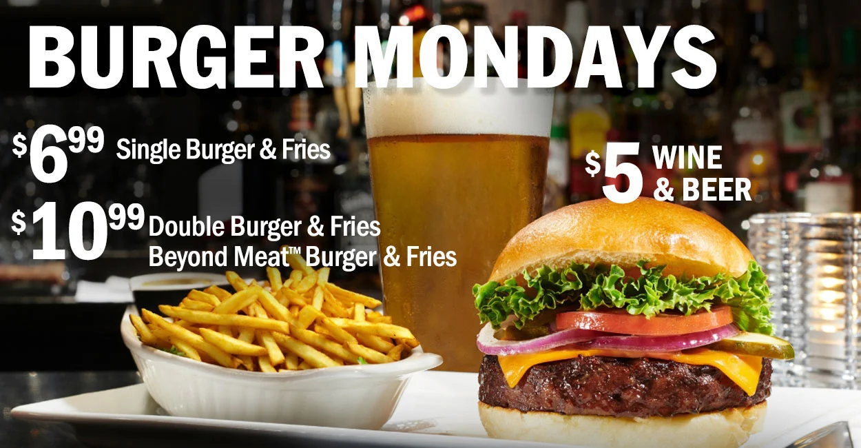 Monday Burger Special at Symposium Cafe